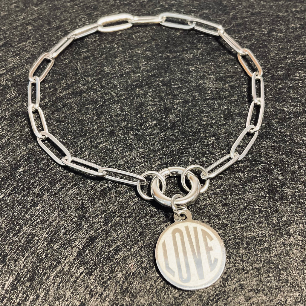 Love Paperclip Bracelet | Circular Carabiner Closure