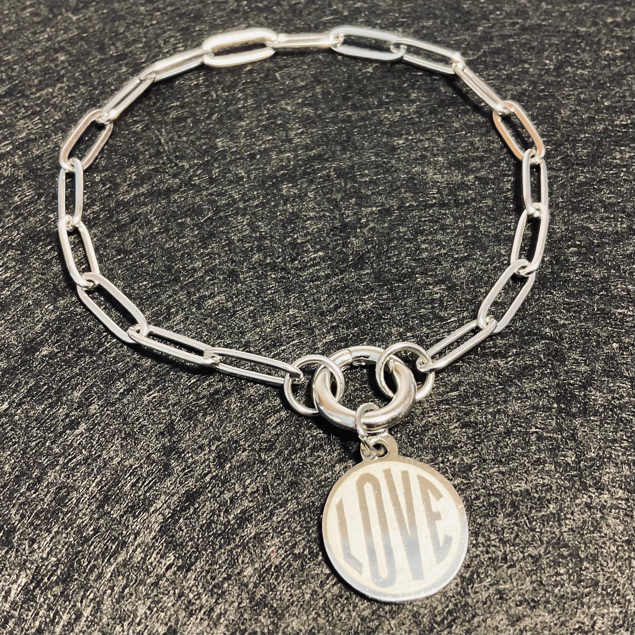 Love Paperclip Bracelet | Circular Carabiner Closure