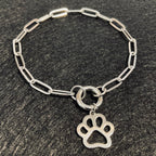 Paw Print Paperclip Bracelet | Circular Carabiner Closure