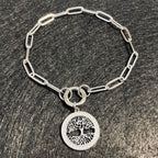 Tree of Life Paperclip Bracelet | Circular Carabiner Closure