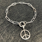 Peace Paperclip Bracelet | Circular Carabiner Closure