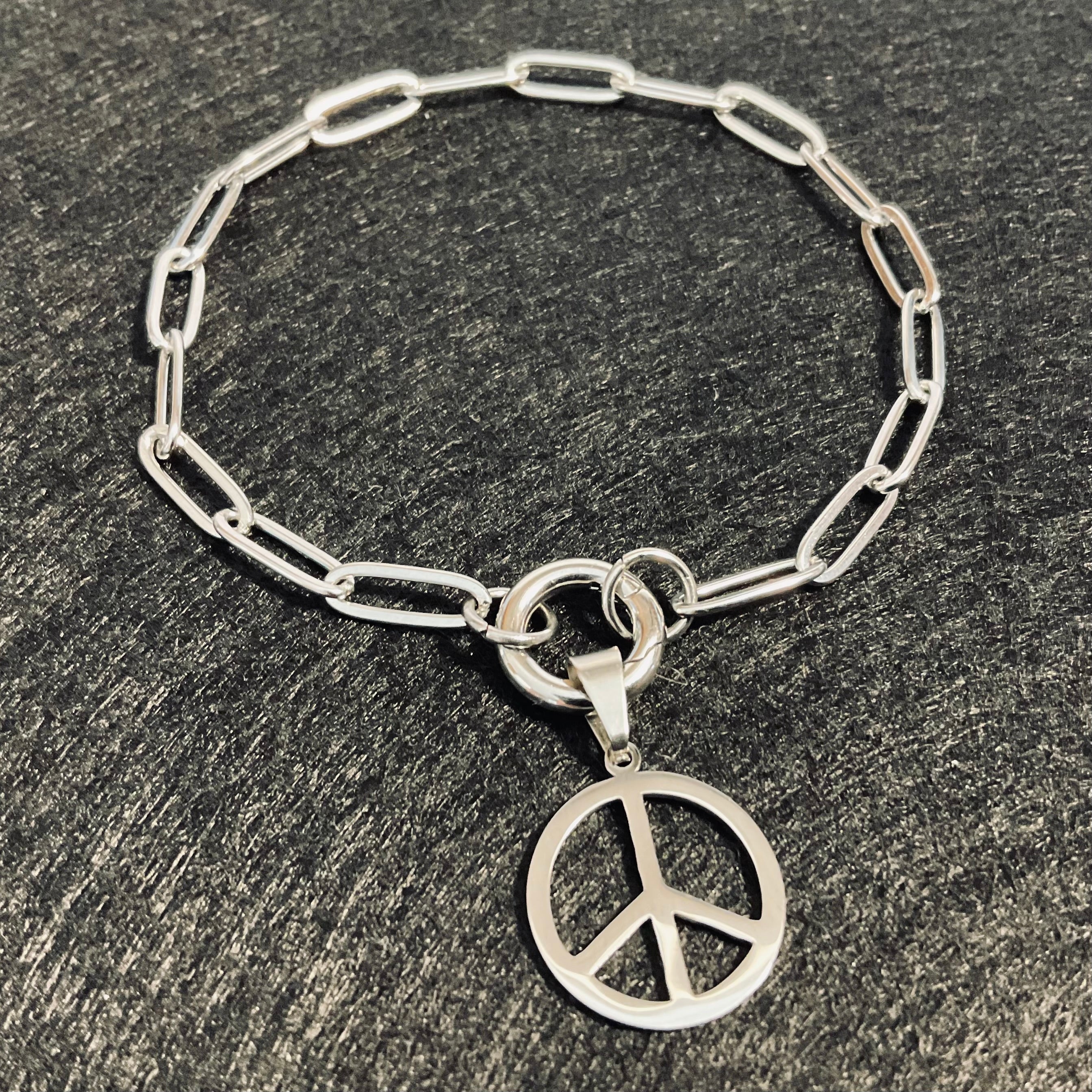 Peace Paperclip Bracelet | Circular Carabiner Closure