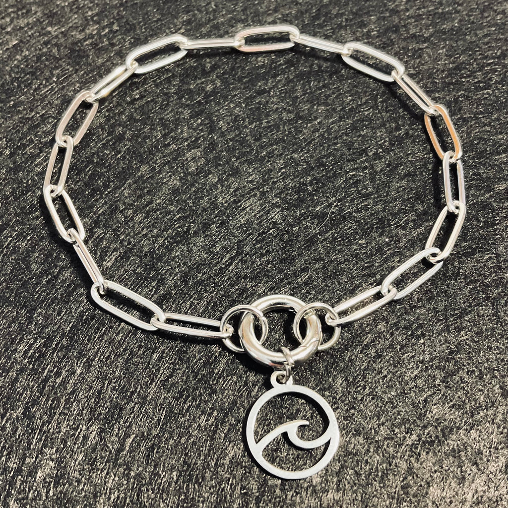 Wave Paperclip Bracelet | Circular Carabiner Closure