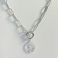 Peace Paperclip Necklace | Circular Carabiner Closure