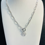 Paw Print Paperclip Necklace | Circular Carabiner Closure