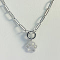 Paw Print Paperclip Necklace | Circular Carabiner Closure